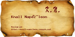 Knall Napóleon névjegykártya